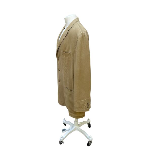 Johnston & Murphy Linen Blend Jacket Sz XL Beige Lightweight 3 Button Casual - Picture 5 of 12